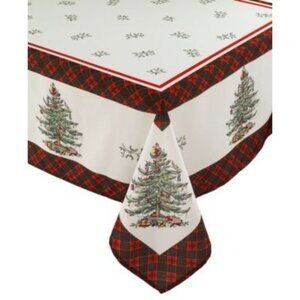 Spode Christmas Tree Tartan Tablecloth, Multi
